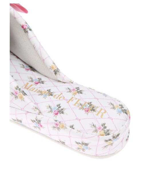 Maison de FLEUR（メゾンドフルール）の「フラワーチェックスリッパ（その他・アイボリー・F）」の5枚目の写真