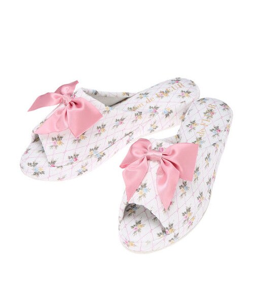 Maison de FLEUR（メゾンドフルール）の「フラワーチェックスリッパ（その他・アイボリー・F）」の7枚目の写真