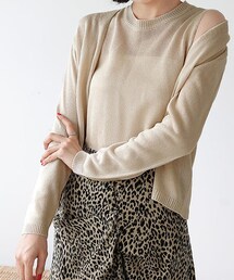 DHOLIC | リネン混ニットアンサンブル(カーディガン/ボレロ)