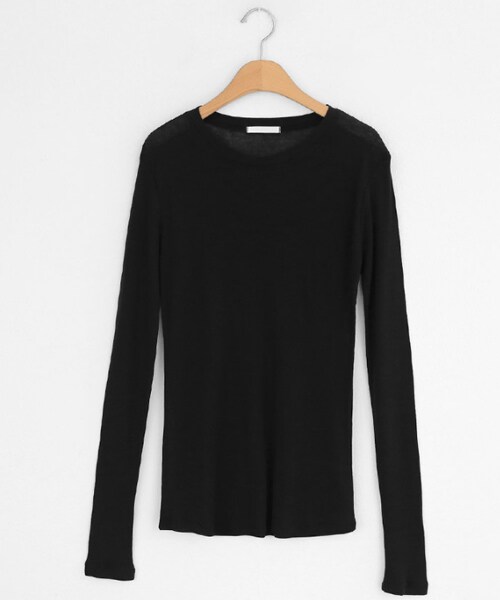 DHOLIC（ディーホリック）の「スリムラウンドネックTシャツ（Tシャツ/カットソー・レディース・レッド/ホワイト/ブラウン/ブラック/ベージュ・FREE）」の3枚目の写真