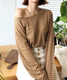 DHOLIC | ラウンドネックボーダーTシャツ(Tシャツ/カットソー)