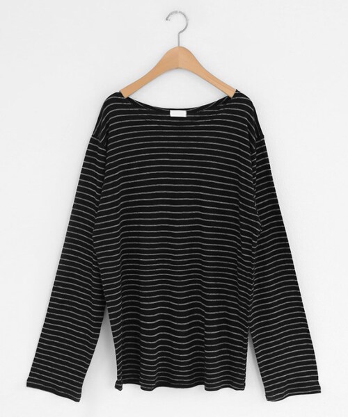 DHOLIC（ディーホリック）の「ラウンドネックボーダーTシャツ（Tシャツ/カットソー・レディース・ブラウン/ブラック/ホワイト・FREE）」の3枚目の写真