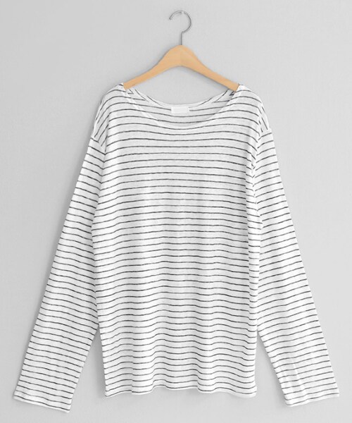 DHOLIC（ディーホリック）の「ラウンドネックボーダーTシャツ（Tシャツ/カットソー・レディース・ブラウン/ブラック/ホワイト・FREE）」の2枚目の写真