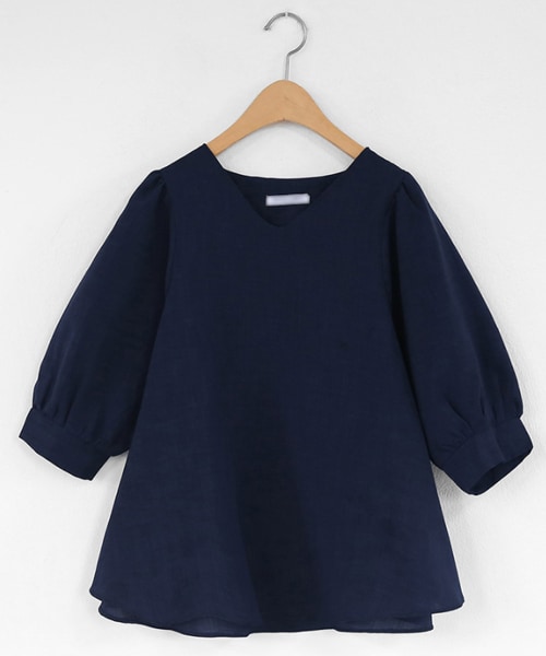 DHOLIC（ディーホリック）の「Vネックフレアブラウス（シャツ/ブラウス・レディース・ピンク/ホワイト/ブルー/レッド/イエロー・FREE）」の3枚目の写真