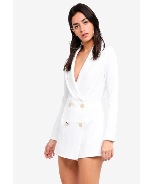 white button playsuit