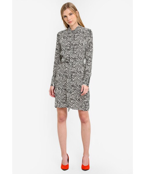 warehouse zebra shirt dress
