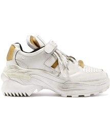 Maison Margiela | MAISON MARGIELA Retro Fit deconstructed low-top leather trainers(スニーカー)