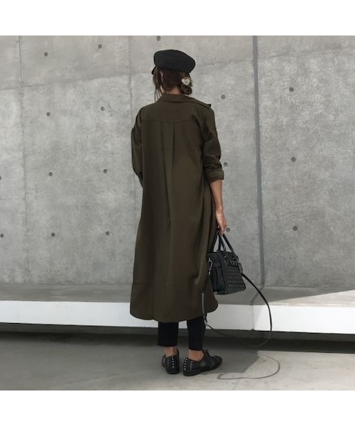copine（コピン）の「最後の再入荷！裾スリットロングシャツワンピース(3color)【クリックポスト対象商品】（シャツ/ブラウス・レディース・その他）」の10枚目の写真