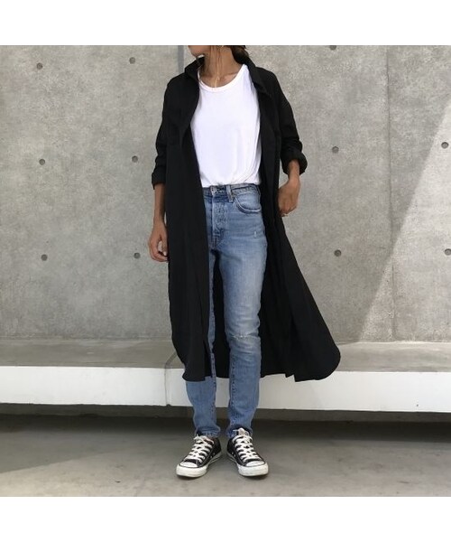 copine（コピン）の「最後の再入荷！裾スリットロングシャツワンピース(3color)【クリックポスト対象商品】（シャツ/ブラウス・レディース・その他）」の12枚目の写真