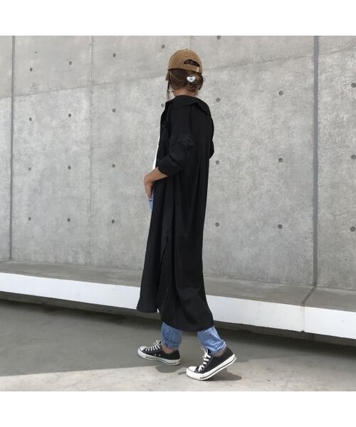 copine（コピン）の「最後の再入荷！裾スリットロングシャツワンピース(3color)【クリックポスト対象商品】（シャツ/ブラウス・レディース・その他）」の11枚目の写真