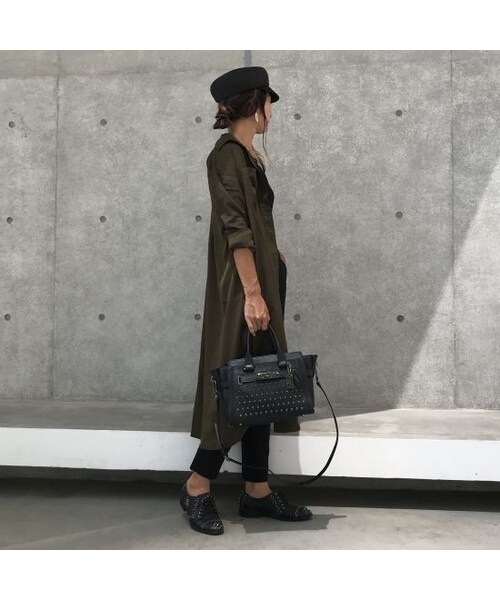 copine（コピン）の「最後の再入荷！裾スリットロングシャツワンピース(3color)【クリックポスト対象商品】（シャツ/ブラウス・レディース・その他）」の8枚目の写真