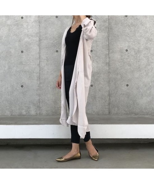 copine（コピン）の「最後の再入荷！裾スリットロングシャツワンピース(3color)【クリックポスト対象商品】（シャツ/ブラウス・レディース・その他）」の4枚目の写真