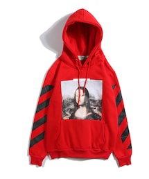 off-whiteレッド フード付きパーカー XS off white（オフホワイト）の「OFFWHITE(オフホワイト) パーカー