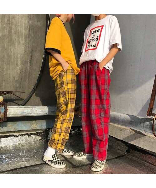 no brand（ノーブランド）の「チェック柄 パンツ ズボン パンク ロック