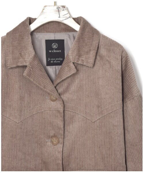 w closet（ダブルクローゼット）の「コーデュロイ開襟ブルゾン（ジャケット/アウター・レディース・オフホワイト/ラベンダー/モカ・FREE/M/L）」の8枚目の写真
