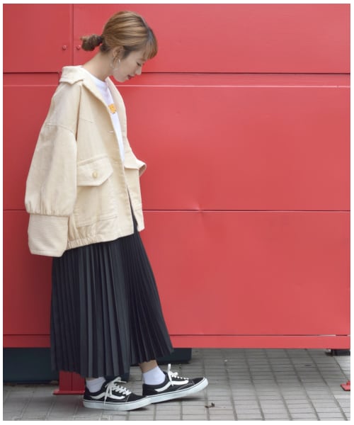 w closet（ダブルクローゼット）の「コーデュロイ開襟ブルゾン（ジャケット/アウター・レディース・オフホワイト/ラベンダー/モカ・FREE/M/L）」の13枚目の写真