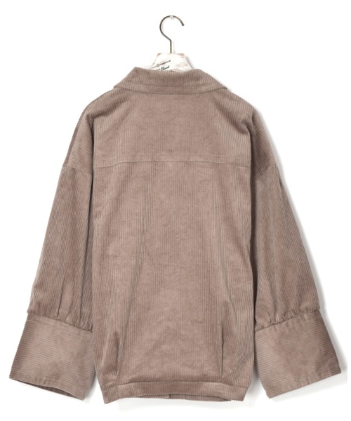 w closet（ダブルクローゼット）の「コーデュロイ開襟ブルゾン（ジャケット/アウター・レディース・オフホワイト/ラベンダー/モカ・FREE/M/L）」の7枚目の写真