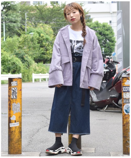 w closet（ダブルクローゼット）の「コーデュロイ開襟ブルゾン（ジャケット/アウター・レディース・オフホワイト/ラベンダー/モカ・FREE/M/L）」の18枚目の写真