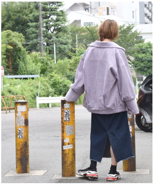 w closet（ダブルクローゼット）の「コーデュロイ開襟ブルゾン（ジャケット/アウター・レディース・オフホワイト/ラベンダー/モカ・FREE/M/L）」の20枚目の写真