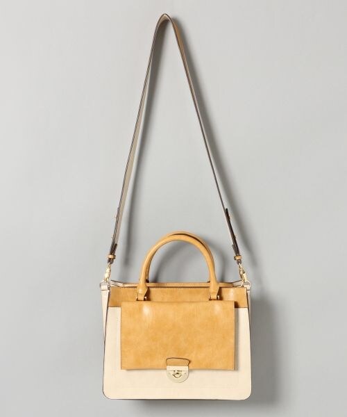 JEANASIS（ジーナシス）の「スクエアキートート（バッグ・アイボリー×ベージュ()/ブラック×ブラウン()/オレンジ×ラベンダー()）」の4枚目の写真