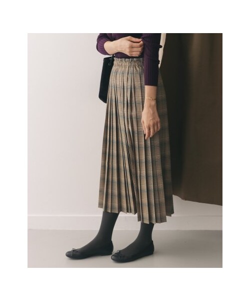 URBAN RESEARCH DOORS（アーバンリサーチドアーズ）の「【予約】チェックプリーツスカート（スカート・レディース・BROWN/GRAY・one）」の5枚目の写真
