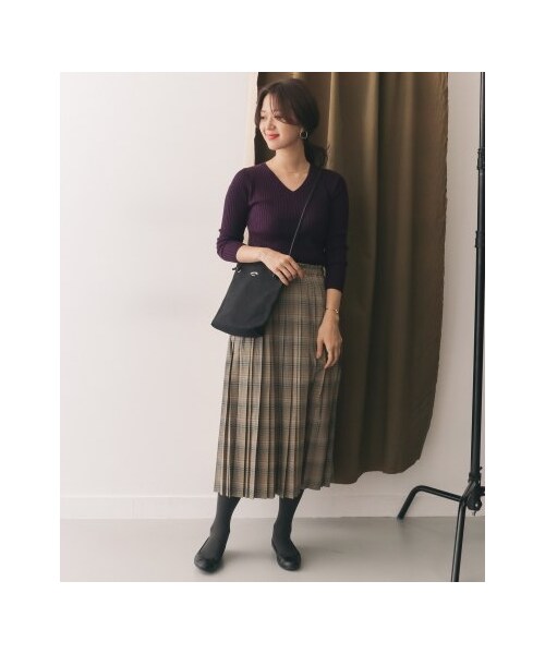 URBAN RESEARCH DOORS（アーバンリサーチドアーズ）の「【予約】チェックプリーツスカート（スカート・レディース・BROWN/GRAY・one）」の6枚目の写真