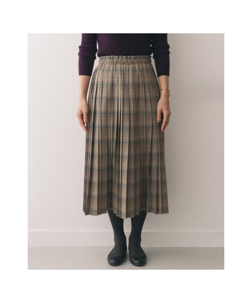 URBAN RESEARCH DOORS（アーバンリサーチドアーズ）の「【予約】チェックプリーツスカート（スカート・レディース・BROWN/GRAY・one）」の7枚目の写真