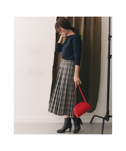 URBAN RESEARCH DOORS（アーバンリサーチドアーズ）の「【予約】チェックプリーツスカート（スカート・レディース・BROWN/GRAY・one）」の4枚目の写真