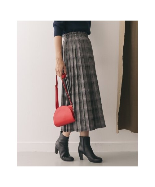 URBAN RESEARCH DOORS（アーバンリサーチドアーズ）の「【予約】チェックプリーツスカート（スカート・レディース・BROWN/GRAY・one）」の3枚目の写真
