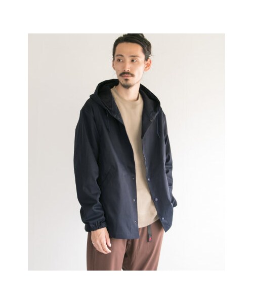 URBAN RESEARCH（アーバンリサーチ）の「フーディーコーチジャケット（ジャケット/アウター・メンズ・BEIGE/BLUE/NAVY/BLACK・M/L）」の4枚目の写真