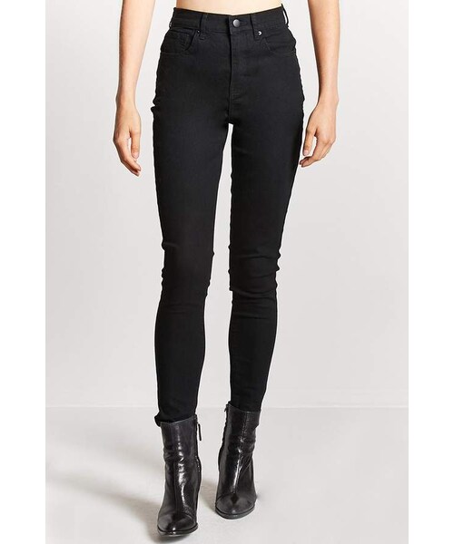 FOREVER 21(フォーエバー トゥエンティーワン)の「Forever 21 High-Waist Skinny Jeans(デニムパンツ・レディース・Black・24/25/26/27/28/29/30/31)」の2枚目の写真