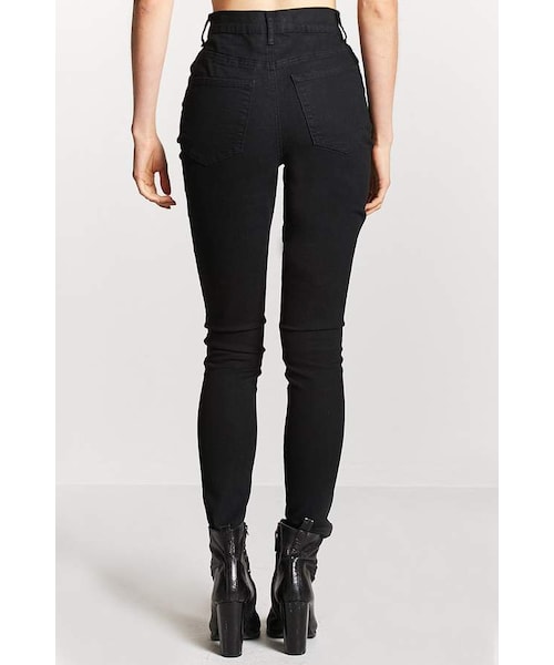 FOREVER 21(フォーエバー トゥエンティーワン)の「Forever 21 High-Waist Skinny Jeans(デニムパンツ・レディース・Black・24/25/26/27/28/29/30/31)」の4枚目の写真