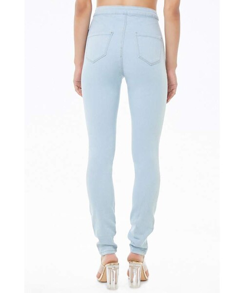 FOREVER 21(フォーエバー トゥエンティーワン)の「Forever 21 Ripped-Knee Skinny Jeans(デニムパンツ・レディース・Blue/White・11/13/15/1/3/5/7/9)」の9枚目の写真