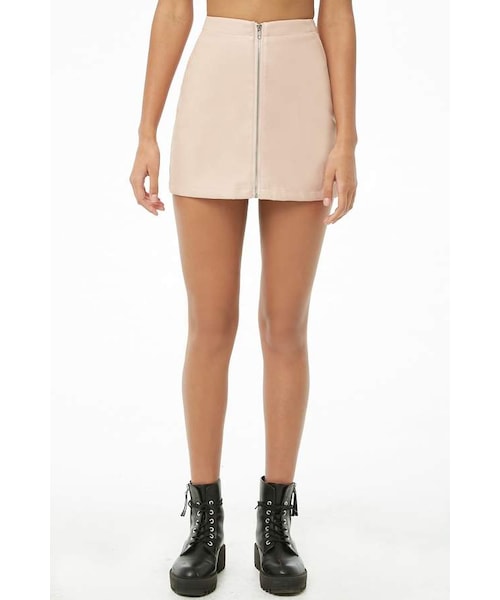 FOREVER 21(フォーエバー トゥエンティーワン)の「Forever 21 Faux Leather Zip-Front Mini Skirt(スカート・レディース・Pink/Brown・Small/Medium/Large)」の9枚目の写真