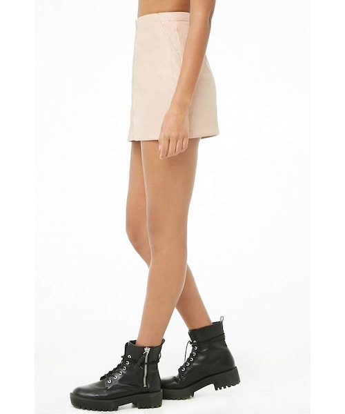 FOREVER 21(フォーエバー トゥエンティーワン)の「Forever 21 Faux Leather Zip-Front Mini Skirt(スカート・レディース・Pink/Brown・Small/Medium/Large)」の3枚目の写真