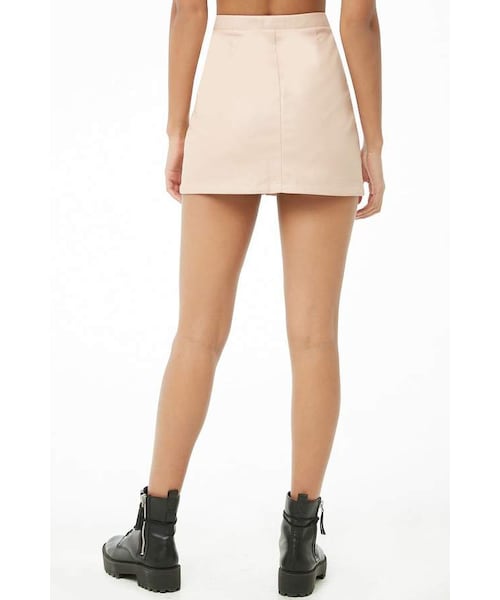 FOREVER 21(フォーエバー トゥエンティーワン)の「Forever 21 Faux Leather Zip-Front Mini Skirt(スカート・レディース・Pink/Brown・Small/Medium/Large)」の5枚目の写真