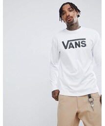 VANS | Vans large logo long sleeve t-shirt in white VN000K6HYB21(Tシャツ/カットソー)