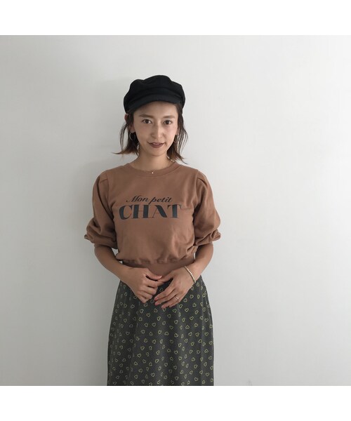 ADIRA（アディラ）の「Mon petit CHAT TP（スウェット・レディース・ブラック/ブラウン/ホワイト・F）」の3枚目の写真