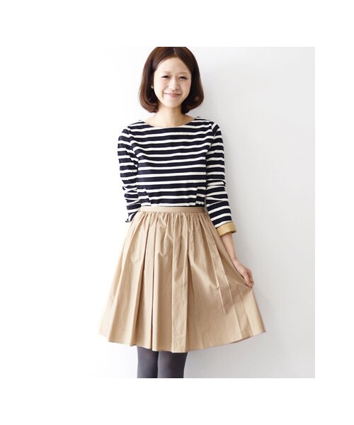 URBAN RESEARCH DOORS（アーバンリサーチドアーズ）の「コットンギャザースカート（スカート・レディース・カーキ/ベージュ/ブラック・one）」の12枚目の写真