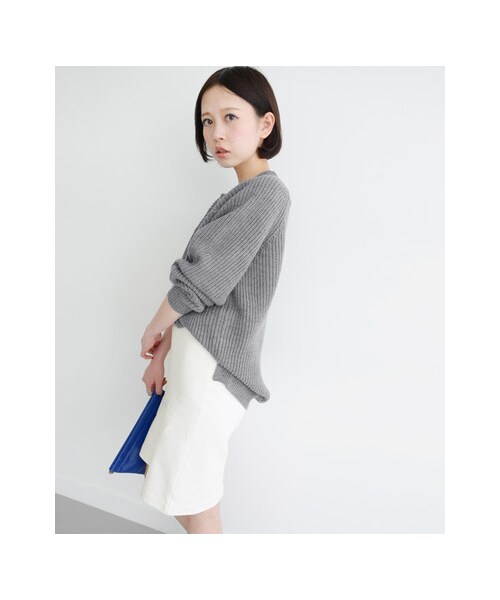 KBF（ケイビーエフ）の「NET限定 カットワークセットアップ（トップス・レディース・ネイビー/オフホワイト/ライトグレー・one）」の8枚目の写真