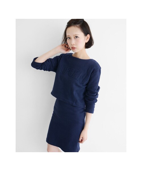 KBF（ケイビーエフ）の「NET限定 カットワークセットアップ（トップス・レディース・ネイビー/オフホワイト/ライトグレー・one）」の14枚目の写真