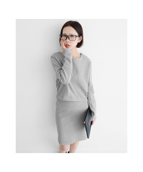 KBF（ケイビーエフ）の「NET限定 カットワークセットアップ（トップス・レディース・ネイビー/オフホワイト/ライトグレー・one）」の10枚目の写真