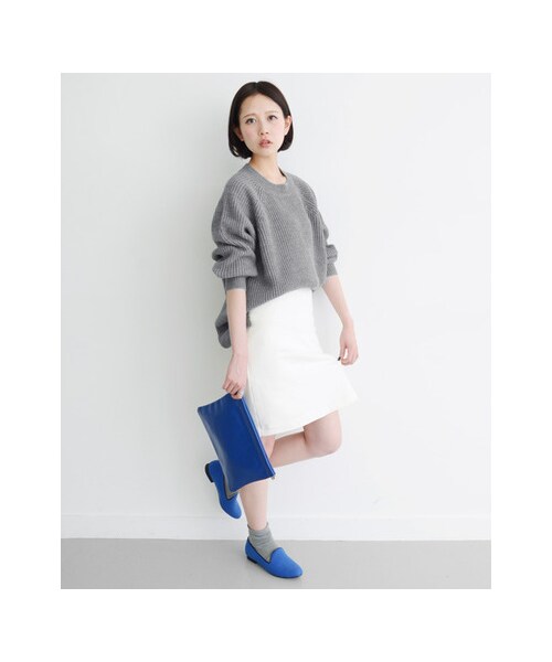 KBF（ケイビーエフ）の「NET限定 カットワークセットアップ（トップス・レディース・ネイビー/オフホワイト/ライトグレー・one）」の7枚目の写真