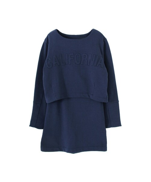 KBF（ケイビーエフ）の「NET限定 カットワークセットアップ（トップス・レディース・ネイビー/オフホワイト/ライトグレー・one）」の3枚目の写真