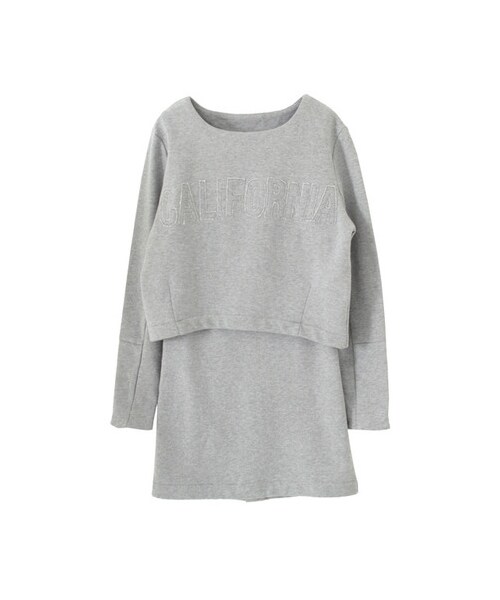 KBF（ケイビーエフ）の「NET限定 カットワークセットアップ（トップス・レディース・ネイビー/オフホワイト/ライトグレー・one）」の2枚目の写真