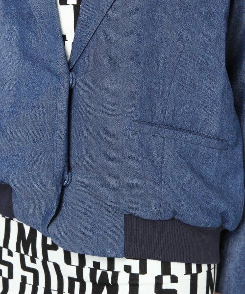 JEANASIS（ジーナシス）の「スソリブテーラージャケット（ジャケット/アウター・レディース・ブルー/ホワイト・FREE）」の9枚目の写真