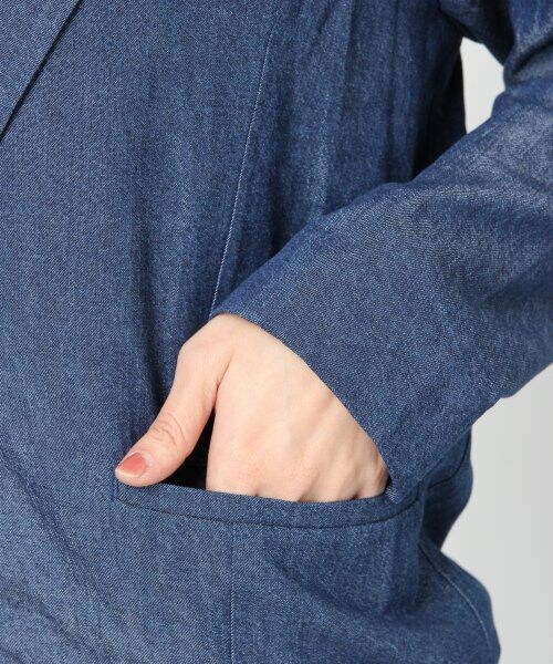 JEANASIS（ジーナシス）の「スソリブテーラージャケット（ジャケット/アウター・レディース・ブルー/ホワイト・FREE）」の8枚目の写真