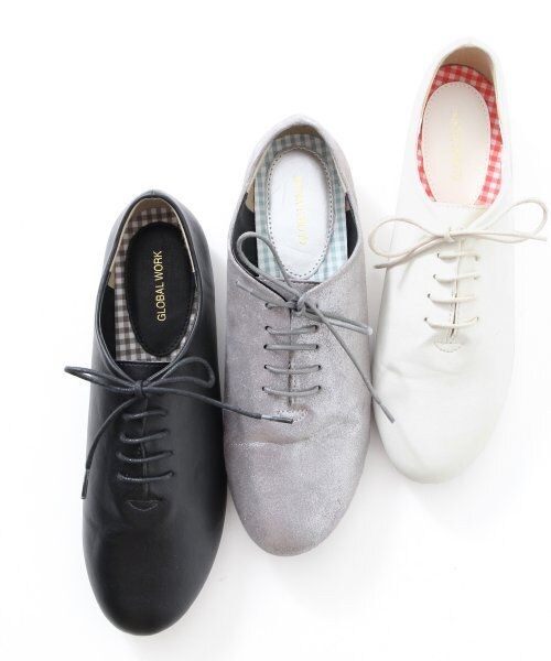 GLOBAL WORK（グローバルワーク）の「【WEB限定先行予約】レースアップシューズＳＳ（シューズ・レディース・ホワイト05/ブラック09/シルバー12・Ｌ/Ｍ/Ｓ）」の9枚目の写真