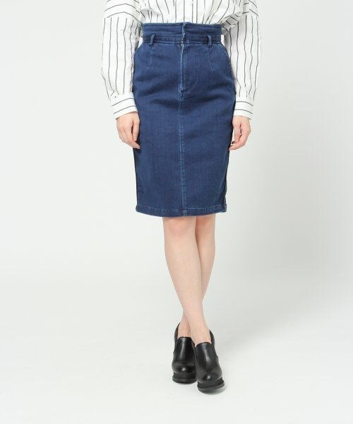 JEANASIS（ジーナシス）の「PUラインハイライズペンシルスカート（スカート・レディース・ブラック/ブルー/ホワイト・M/S）」の3枚目の写真