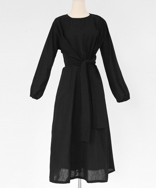 DHOLIC（ディーホリック）の「ウエストタイロングワンピース（ワンピース・レディース・ブラウン/ブラック・FREE）」の2枚目の写真